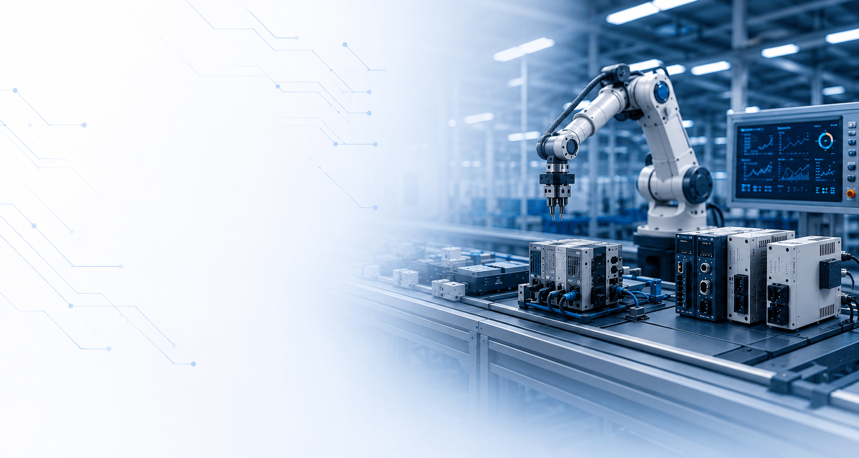 Industrial automation equipment and AI dashboard